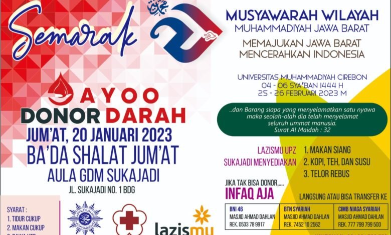 Sambut Musywil, PCM Sukajadi Gelar Donor Darah Sambut Musywil, PCM Sukajadi Gelar Donor Darah